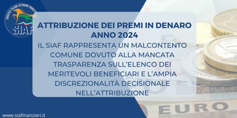 Attribuzione premi in denaro 2024