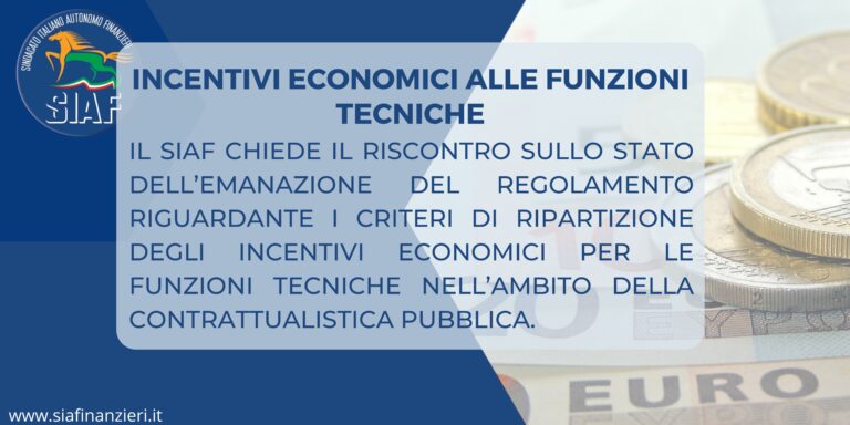 incentivi economici alle funzioni tecniche per sito