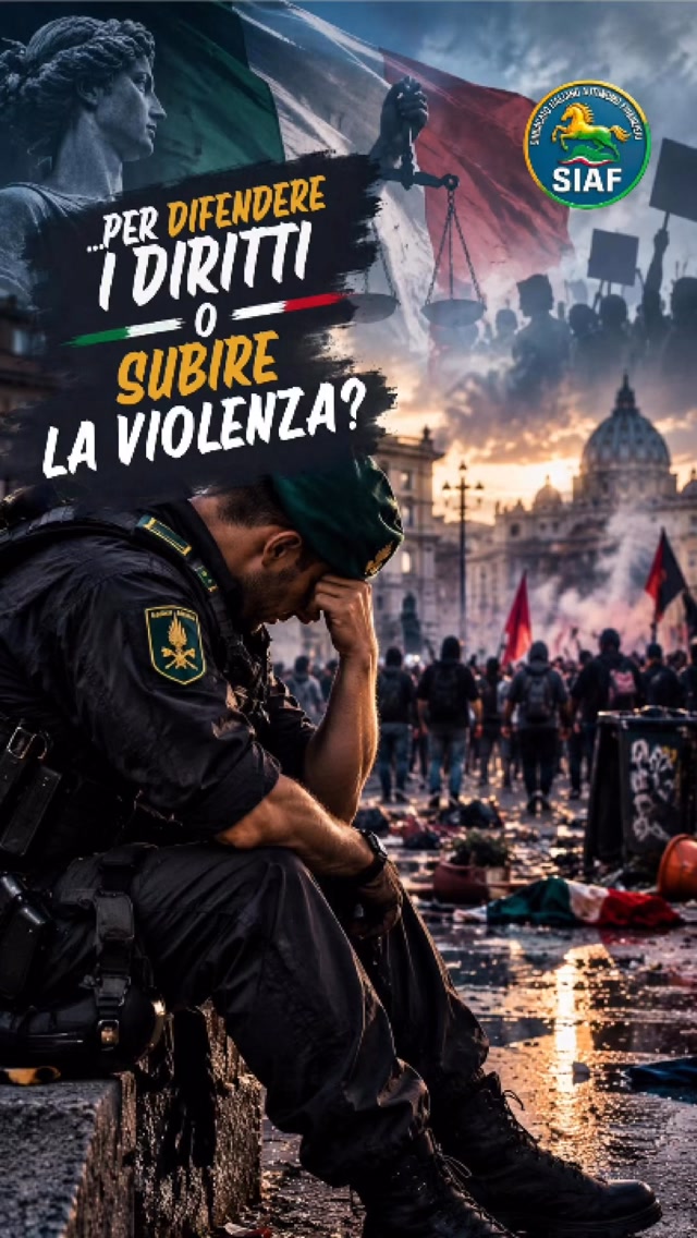 🇮🇹 MANIFESTARE È UN DIRITTO. GARANTIRE QUEL DIRITTO È UN DOVERE. Il SIAF si stringe ai colleghi delle Forze dell’Ordine che, ogni giorno, sono chiamati a garantire la libertà di manifestare, spesso esponendosi ad aggressioni e violenze. Il disagio sociale merita ascolto. La protesta pacifica merita tutela. La violenza e la devastazione non possono oscurare la voce di una società che chiede risposte. Il nostro è un monito allo Stato: non limitarsi a gestire gli scontri, ma ascoltare il disagio, affrontarne le cause e tutelare chi manifesta pacificamente e chi garantisce questo diritto. Dalla parte dei diritti, mai dalla parte della violenza. 🤝 Il SIAF si dissocia da ogni azione violenta ed esprime piena vicinanza a tutti i colleghi coinvolti. #SIAF #GuardiaDiFinanza #ForzeDellOrdine #Legalità #DirittoDiManifestare