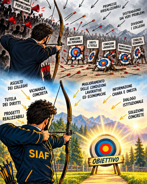 🎯 **C'È CHI CERCA VISIBILITÀ. E CHI LAVORA PER OTTENERE RISULTATI.** Nel mondo della rappresentanza sindacale, non tutti guardano nella stessa direzione. C'è chi alimenta polemiche, cerca continuamente un avversario, cavalca ogni occasione per fare propaganda e confonde il rumore con l'azione. E poi c'è chi sceglie di concentrarsi su ciò che conta davvero: **le persone, i loro diritti e le loro condizioni di lavoro.** 💛 **Il SIAF ha scelto dove puntare.** ✅ Ascolto e vicinanza ai colleghi.
✅ Tutela concreta dei diritti.
✅ Miglioramento delle condizioni economiche e lavorative.
✅ Informazione corretta, senza mistificazioni.
✅ Dialogo, serietà e proposte realizzabili. **Perché il valore di un sindacato non si misura da quanto riesce a far parlare di sé, ma da quanto riesce a fare per chi rappresenta.** Il nostro obiettivo non è avere qualcuno contro.
**È avere sempre qualcosa per cui lavorare.** 🎯 **Meno propaganda. Più rappresentanza.** #SIAF #GuardiaDiFinanza #TutelaSindacale #DirittiDeiLavoratori #rappresentanzasindacale