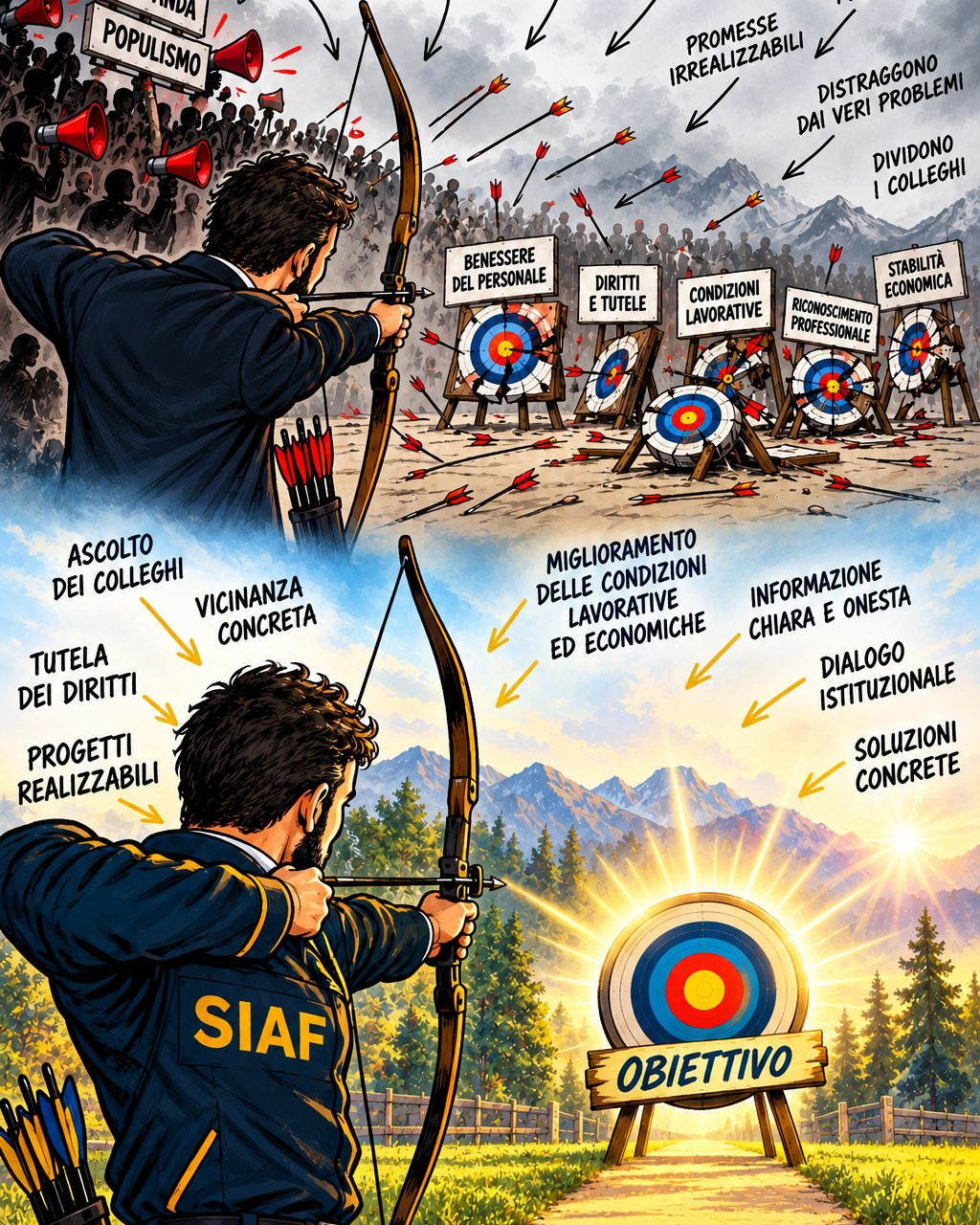 🎯 **C'È CHI CERCA VISIBILITÀ. E CHI LAVORA PER OTTENERE RISULTATI.** Nel mondo della rappresentanza sindacale, non tutti guardano nella stessa direzione. C'è chi alimenta polemiche, cerca continuamente un avversario, cavalca ogni occasione per fare propaganda e confonde il rumore con l'azione. E poi c'è chi sceglie di concentrarsi su ciò che conta davvero: **le persone, i loro diritti e le loro condizioni di lavoro.** 💛 **Il SIAF ha scelto dove puntare.** ✅ Ascolto e vicinanza ai colleghi.
✅ Tutela concreta dei diritti.
✅ Miglioramento delle condizioni economiche e lavorative.
✅ Informazione corretta, senza mistificazioni.
✅ Dialogo, serietà e proposte realizzabili. **Perché il valore di un sindacato non si misura da quanto riesce a far parlare di sé, ma da quanto riesce a fare per chi rappresenta.** Il nostro obiettivo non è avere qualcuno contro.
**È avere sempre qualcosa per cui lavorare.** 🎯 **Meno propaganda. Più rappresentanza.** #SIAF #GuardiaDiFinanza #TutelaSindacale #DirittiDeiLavoratori #rappresentanzasindacale