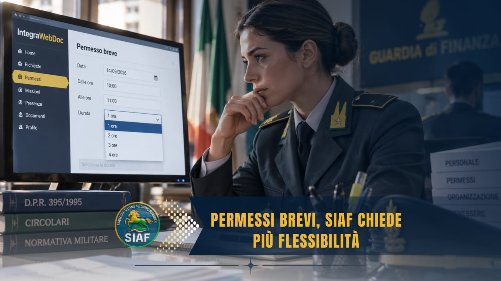 Permessi brevi, SIAF chiede di registrare le frazioni orarie e superare i limiti di IntegraWebDoc