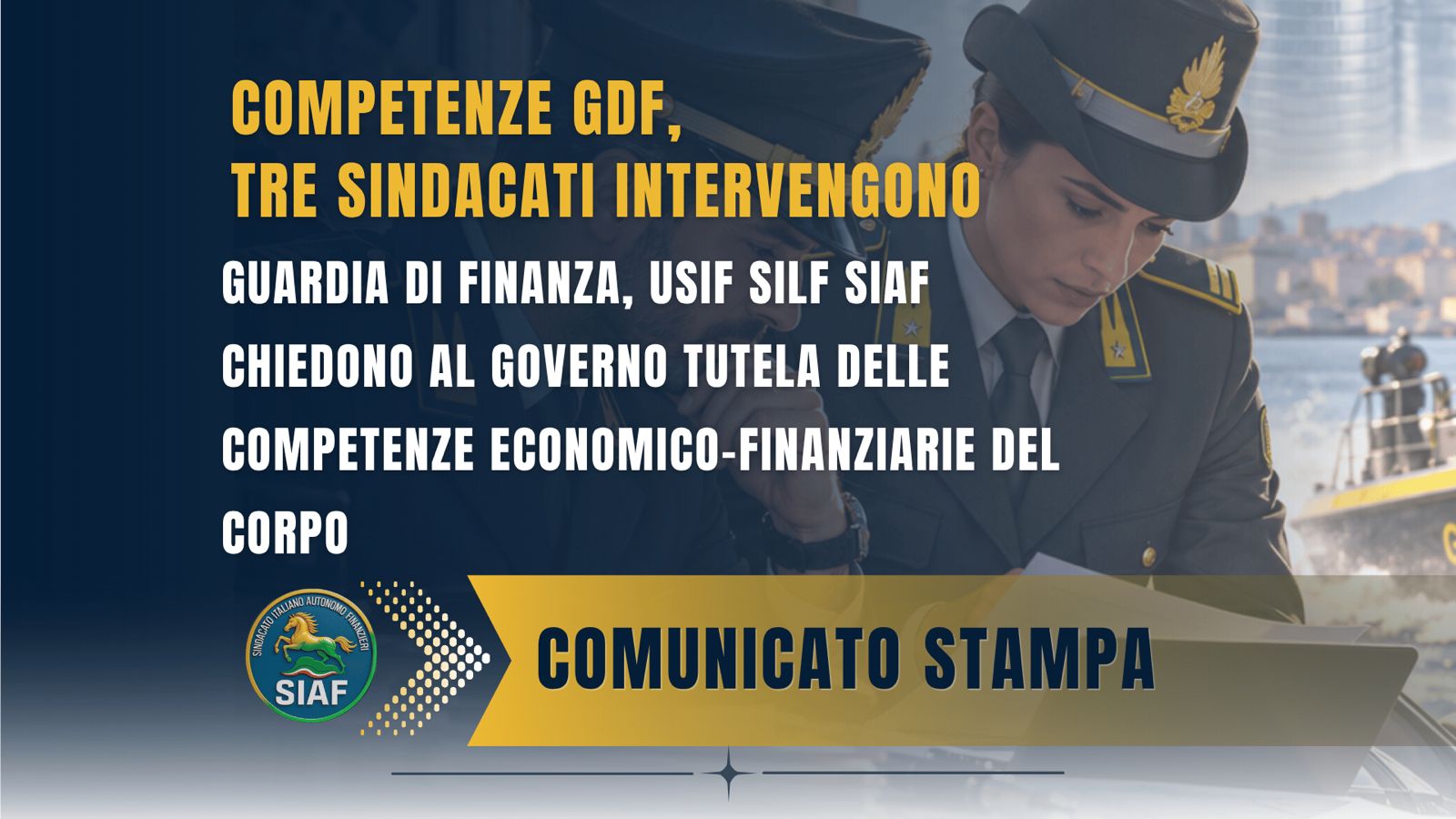 COMUNICATO STAMPA – FISCO: USIF, SILF E SIAF CONTRO ACCORDO AGENZIA ENTRATE-CARABINIERI. RISCHIO SOVRAPPOSIZIONI